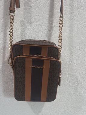 Michael Kors Men’s Brown Stripe Crossbody Bag